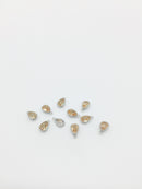 1 x Rhodium Plated Citrine Cubic Zirconia Teardrop Charm, 5x8mm