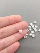 10 x Silver Metal Flower Stamen Cabochons, 7x6.5mm (0231)