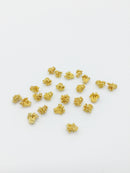 10 x Gold Metal Flower Stamen Cabochons, 7x6.5mm (0219)