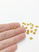 10 x Gold Metal Flower Stamen Cabochons, 7x6.5mm (0219)