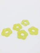 2 x Marbled Yellow Resin Flower Beads, 26mm (0213)