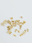 50 x Gold Plated Stainless Steel Earring Nuts