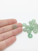 2 x Green Aventurine Gemstone Donut Beads, 10mm (3923)