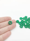 2 x Green Jade Gemstone Donut Beads, 10mm (0252)