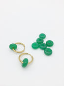 2 x Green Jade Gemstone Donut Beads, 10mm (0252)
