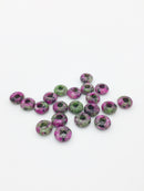 2 x Ruby Zoisite Gemstone Donut Beads, 10mm (0246)