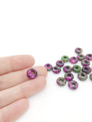 2 x Ruby Zoisite Gemstone Donut Beads, 10mm (0246)