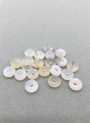 2 x White Agate Gemstone Donut Beads, 10mm (0249)