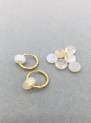 2 x White Agate Gemstone Donut Beads, 10mm (0249)