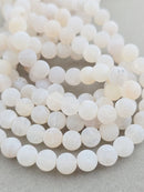 1 strand x 8mm White Frosted Agate Beads
