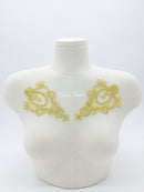 1 pair x Gold Corded Lace Appliques, 9.5x15cm