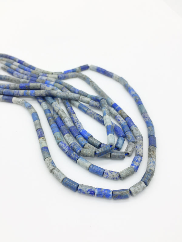 1 strand x Smooth Column Shaped Lapis Lazuli Beads, 7-8mmx4mm