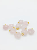 1 x Puffy Heart Rose Quartz Pendant with Gold Plated Loop and Bail, 19x15mm (0207)
