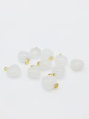 1 x Puffy Heart Quartz Pendant with Gold Plated Loop and Bail, 19x15mm (0205)