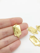 1 x 18K Gold Plated Stainless Steel Rectangular Bee Pendant, 29x14mm