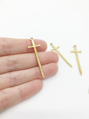 1 x 18K Gold Plated Stainless Steel Sword Pendant, 45x13mm