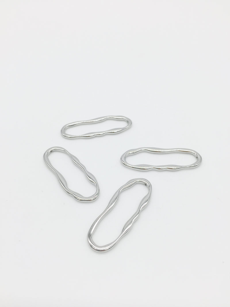 1 x Stainless Steel Irregular Oval Connector, 35x13mm (0131)