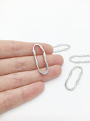 1 x Stainless Steel Irregular Oval Connector, 35x13mm (0131)