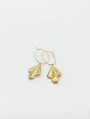 1 x 18K Gold Plated Stainless Steel Domed Fan Charm, 20x13mm (0107G)