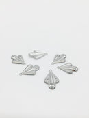 1 x Stainless Steel Domed Fan Charm, 20x13mm (0107S)