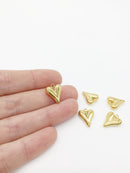 1 x 18K Gold Plated Stainless Steel Chunky Heart Charm, 20x13mm (0141)