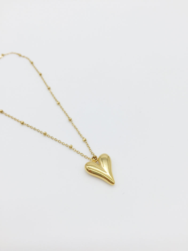 1 x 18K Gold Plated Stainless Steel Chunky Heart Charm, 20x13mm (0141)