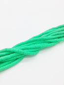 1 strand x 4mm Neon Green Polymer Clay Disc Beads, Vinyl Heishi Beads (3170)