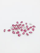 36 x 6x8mm Rose Pink Teardrop Rhinestones, Foiled Back (4083)