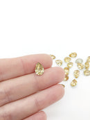 24 x 7x10mm Silk Teardrop Rhinestones, Foiled Back (4091)