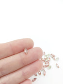 48 x 4x8mm Light Pink Crystal Navette Rhinestones, Foiled Back (4093)