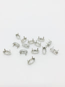 12 x 6x12mm Rhodium Sew-on Brass Setting for Marquise Cut Stones (3983)