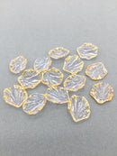 40 x Transparent Gold Lined Flower Petal Beads, 20x18mm (3018)