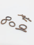 4 x Antique Copper Toggle Clasps for Jewellery Making (4108)