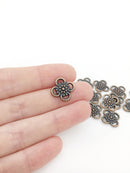 30 x Antique Copper Flower Jewellery Links, 16mm (4109)