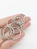 10 x 25mm Silver Split Key Rings for Keychain Making (4112)