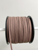 Dark Taupe Faux Suede Cord, 3mm Soft Flat Cord (R1)