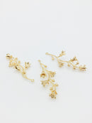 1 x 18K Gold Plated Lily of the Valley Pendant, 47x19mm