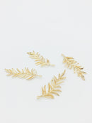 1 x 18K Gold Plated Fine Leaf Branch Pendant, 38x15mm (0235)