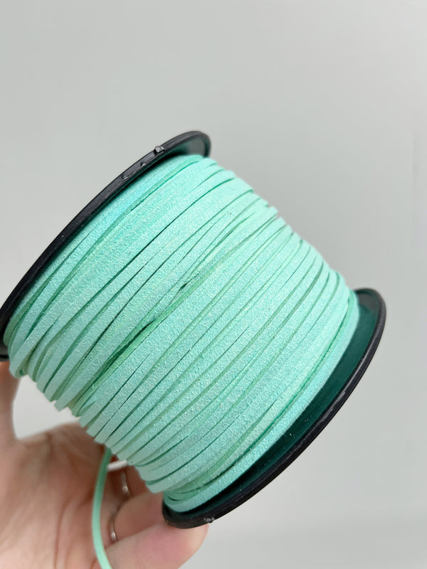 Mint Faux Suede Cord, 3mm Soft Flat Cord (R2)