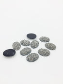 10 x Silver Oval Druzy Cabochons, 18x12mm