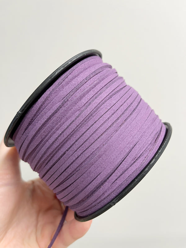 Deep Purple Faux Suede Cord, 3mm Soft Flat Cord (R3)