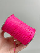 Bright Neon Pink Waxed Polyester Cord, 1mm Silk Cord (R3)