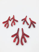3 pairs x Red Acrylic Coral Branches (H1A)