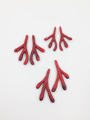 3 pairs x Red Acrylic Coral Branches (H1B)