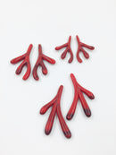3 pairs x Red Acrylic Coral Branches (H1B)