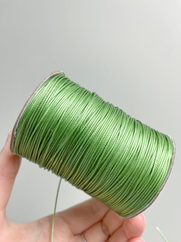 Silk Green Waxed Polyester Cord, 1mm Silk Cord (R4)