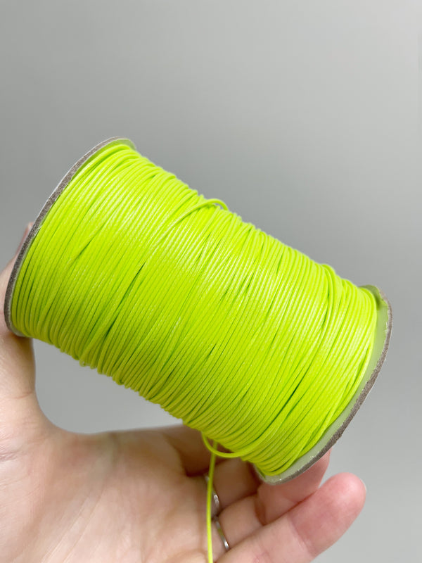 Chartreuse Green Waxed Polyester Cord, 1mm Silk Cord (R4)