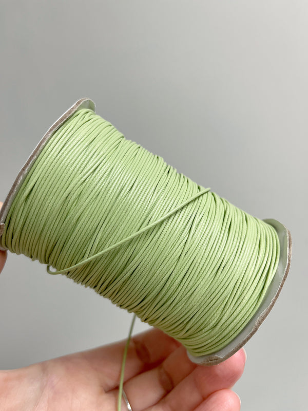Sage Green Waxed Polyester Cord, 1mm Silk Cord (R4)