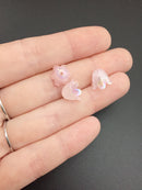 40 x Iridescent Pink Bell Shaped Flower Beads, 10x11mm