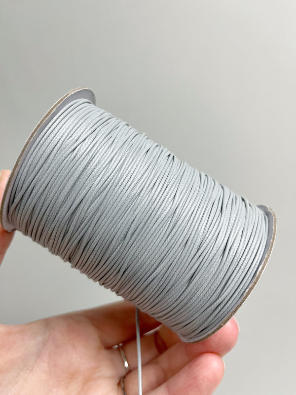 Grey Waxed Polyester Cord, 1mm Silk Cord (R5)